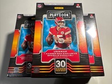 (5) 2021 Panini PLAYBOOK Football EXCLUSIVE HANGER Box-PURPLE+SPARKLE PARALLELS