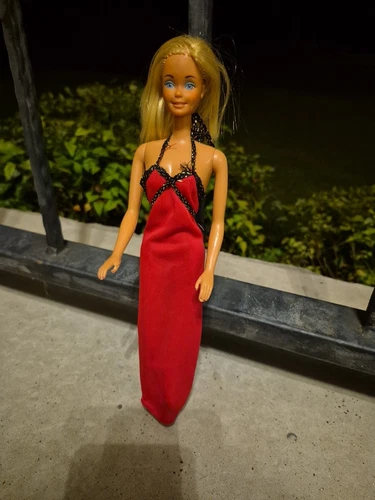 Vtg 1978 Barbie Best Buy Fashions # 1357 Red Halter Tricot Dress Great Condition
