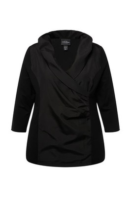 Ulla Popken Damen große Größen Shirt Taft Kragen Classic V Ausschnitt