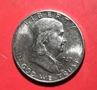 1949S US Franklin SILVER Half Dollar! "San Francisco" Mint! Choice AU Detail KEY