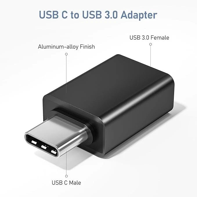 3 Pack USB-C 3.0 to USB A Aluminum OTG Adapter Converter for Devices Phone - Image 2 of 4