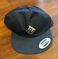 Mens Black Snapback Baseball Cap Hat Logo Pat...