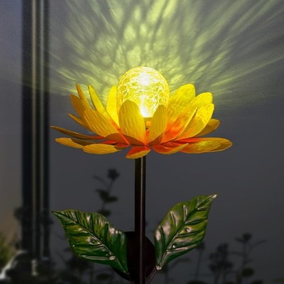 Solar Flowers Wind Spinners Outdoor,Sunflower Windmill for Yard Art Decor Lig...