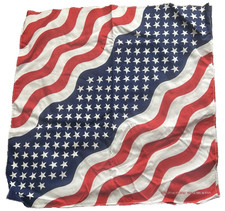  2 PC AMERICAN FLAG BANDANA/SCARF/HANDKERCHIEF/HEADBAND/CRAFTS WAVY PRINT