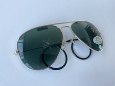 Vintage Sunglasses New Dead Stock Aviator Biker Motorcycle Green Gold
