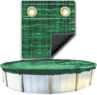 HYDROTOOLS Professional Winter Pool Cover for 18x36 FT Oval Pools, Green/Black
