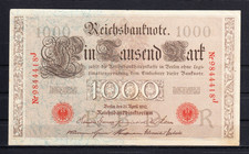 1000 Mark v. 21.4.1910/ (Ro. 45c), Serie J, Udr.-Bst.: R