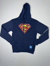 Superman Big Fly Navy Hoodie Boys S NWT DC Logo Man of Tomorrow Graphic Pocket