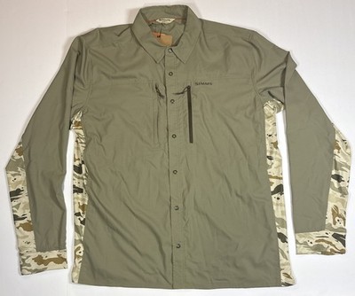 Simms Men's Intruder Bicomp Shirt - Stone/Ghost Camo Stone - Green