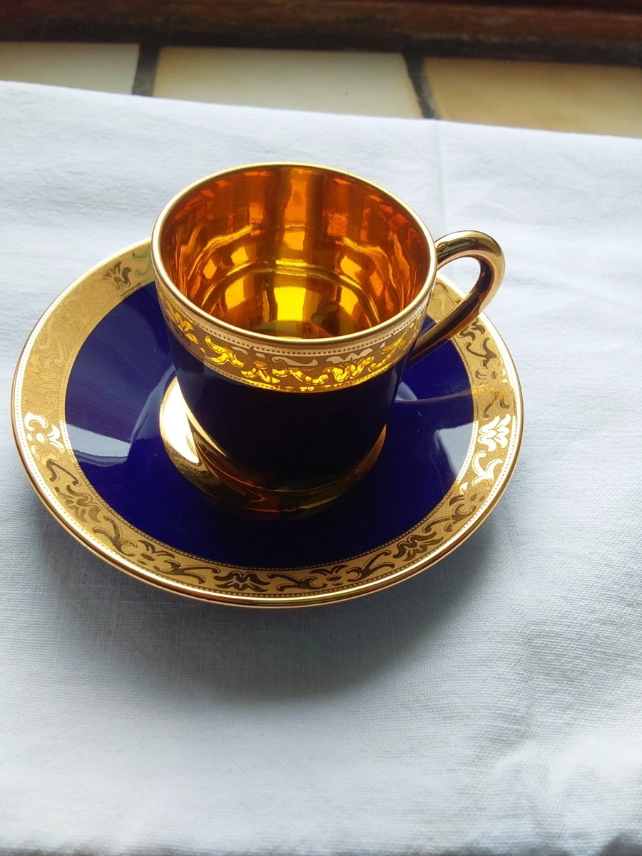 Mug Vintage Mobil - Céramique Années 80 - Liséré Bleu - Fabriqué En France - Occasion Excellent état