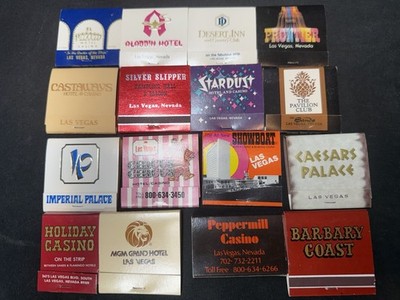 Vintage Lot Of 16 Unstruck Matches From Las Vegas Casinos