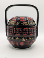Chinese-Malaysian (Peranankan) Hand Lacquered Ceramic Wedding Basket