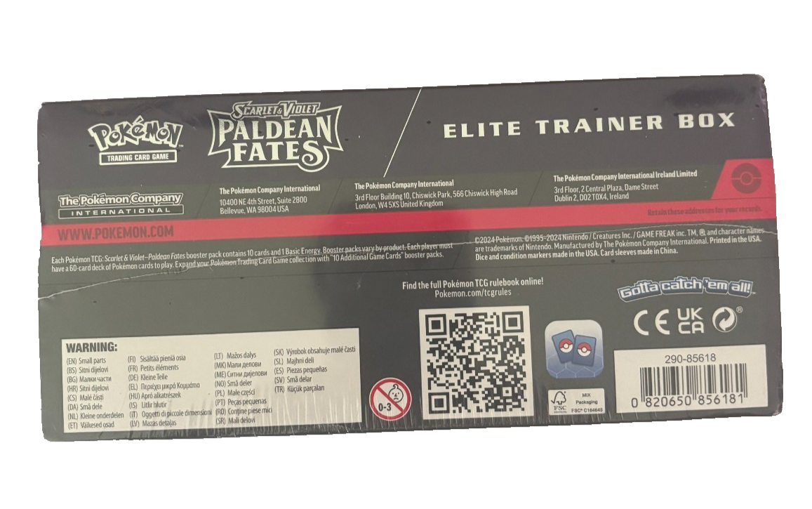 Nintendo Pokémon TCG Scarlet & Violet Paldean Fates Elite Trainer