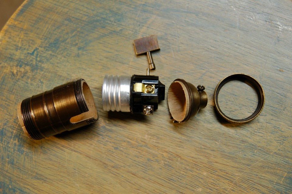 Solid Brass Uno Threaded Light Socket, Vintage Knob, Shade Fitters Sold ...