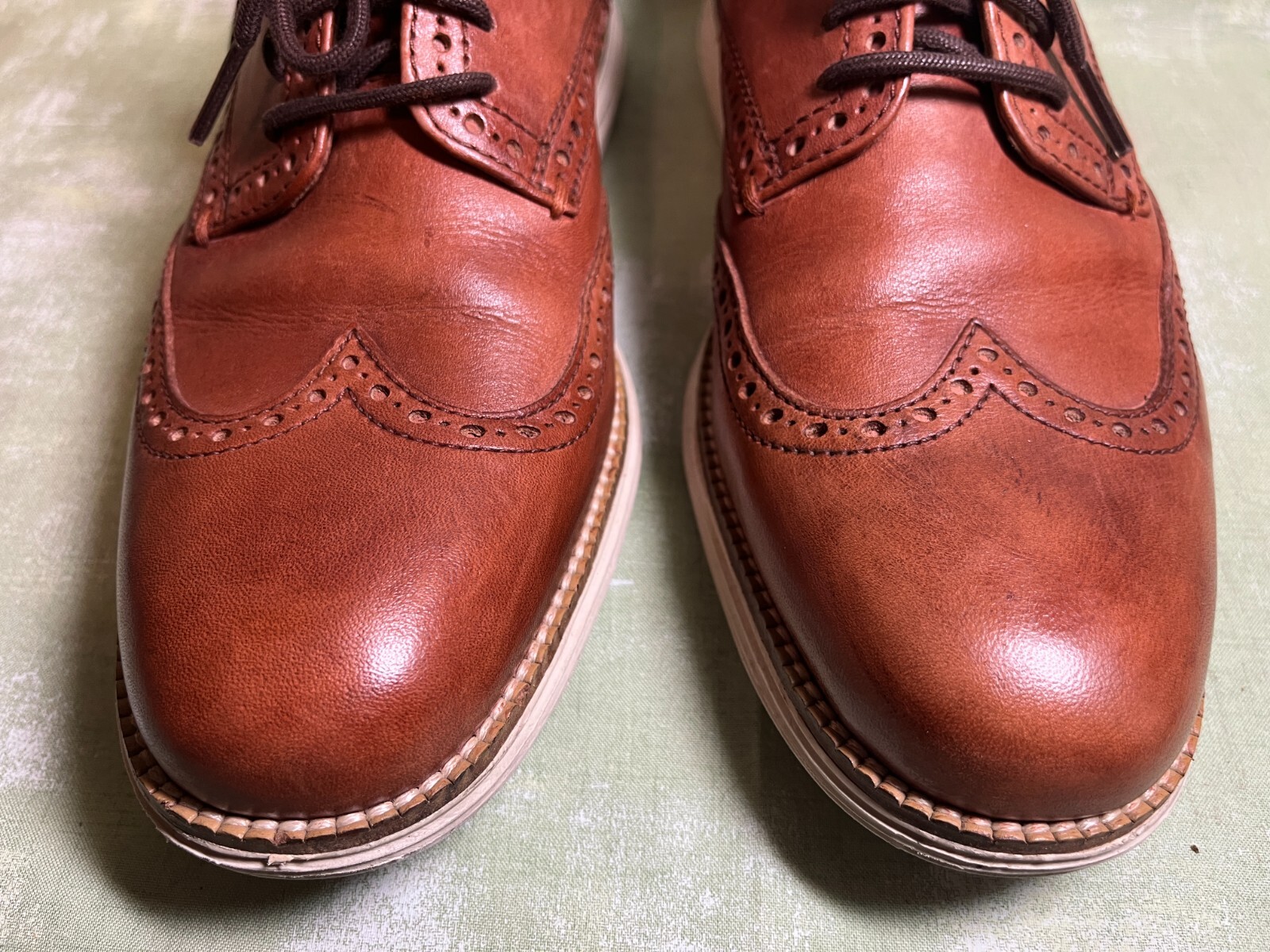 SAOLA Oxford Cole Haan Grand Wingtip in pelle Woodbury Java taglia 7 Medium