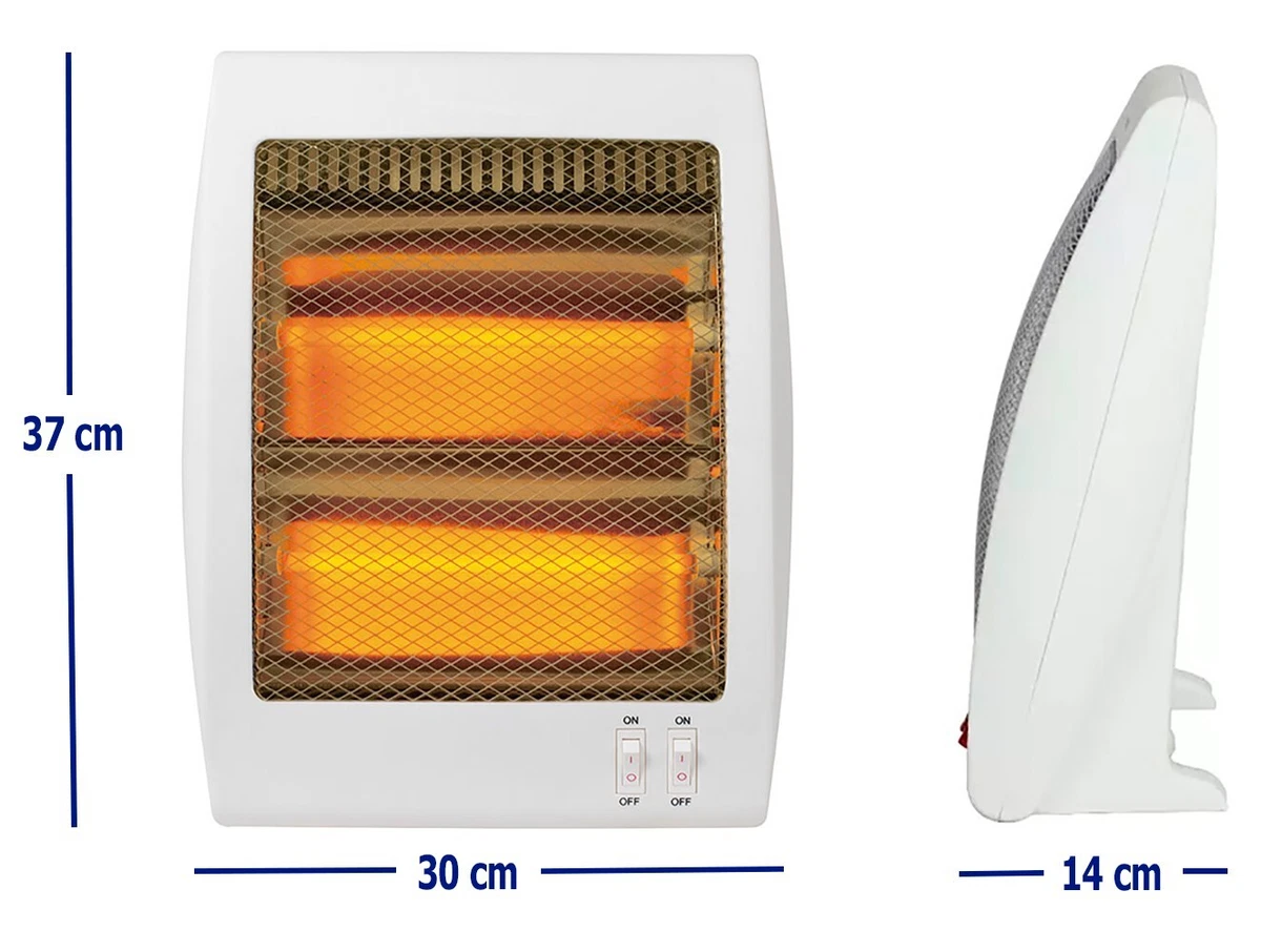 Estufa eléctrica portátil de 2 tubos de cuarzo | 2 niveles de potencia 400/800W