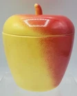 Hazel Atlas Milk Glass 4" Apple Jar & Lid c.1940s Vintage Fruit Jam Jelly