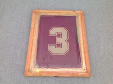 Vintage Silk Screen Printing "3" Wood Frame
