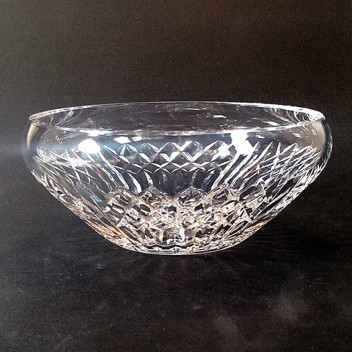 WATERFORD GIFTWARE SERVING BOWL, Cut Lead Crystal, 8", Vintage, Made in Ireland