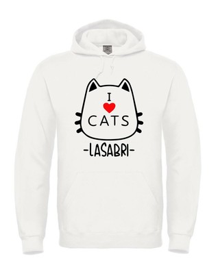 Felpa SABRIGAMER I LOVE CATS LA SABRI t-shirt bambina/o e adulti Mates  maglietta | eBay