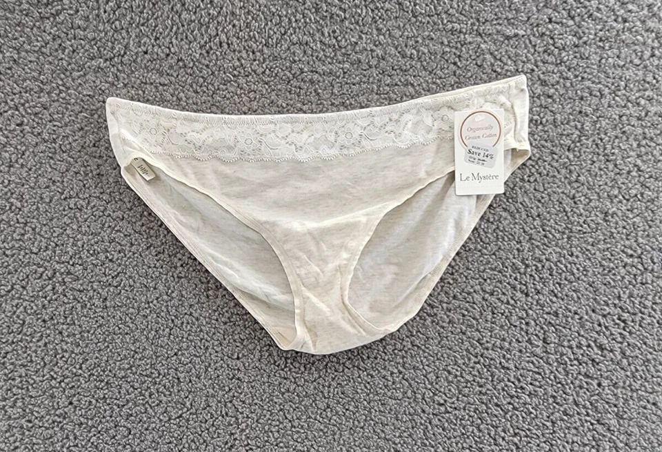 Braguita de bikini Le Mystere Touch para mujer L beige jaspeado encaje superposición cintura elástica Foto 2 de 4
