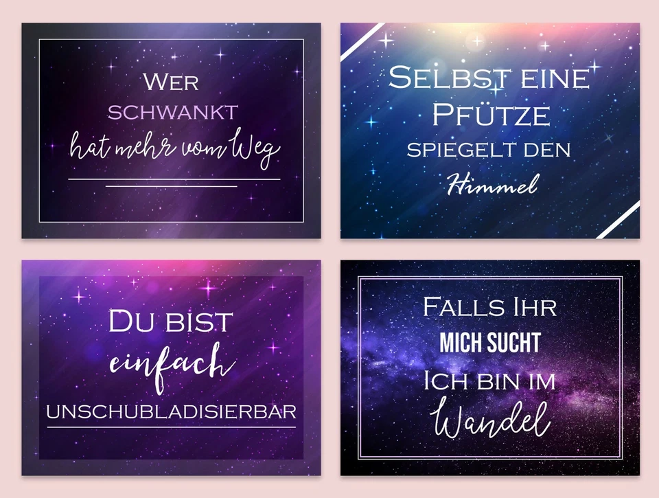 Postkarten Sprüche 12er Set UNIVERSUM Sprüche Postkarten Motivationskarten - Bild 4 von 4