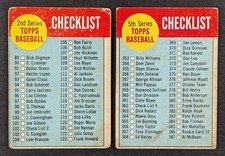 1963 Topps Baseball Checklist Lot 2 Cards