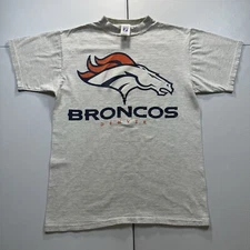 Vintage Logo 7 Denver Broncos T-Shirt Men’s Medium Gray NFL Football Retro 90s