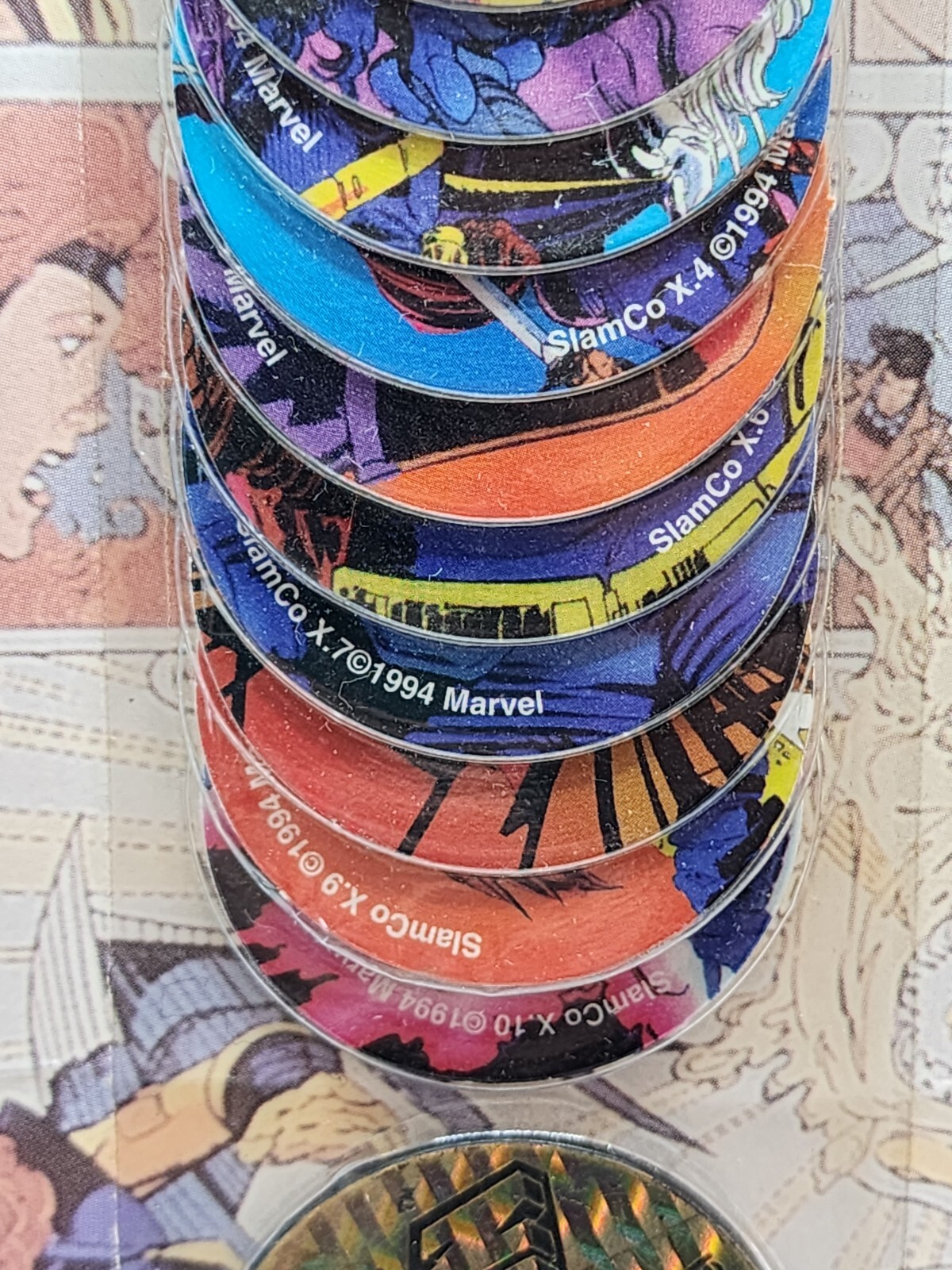 Slamco Marvel Comics X-Men Slam Caps 1994, Unopened Package - Picture 5 of 8