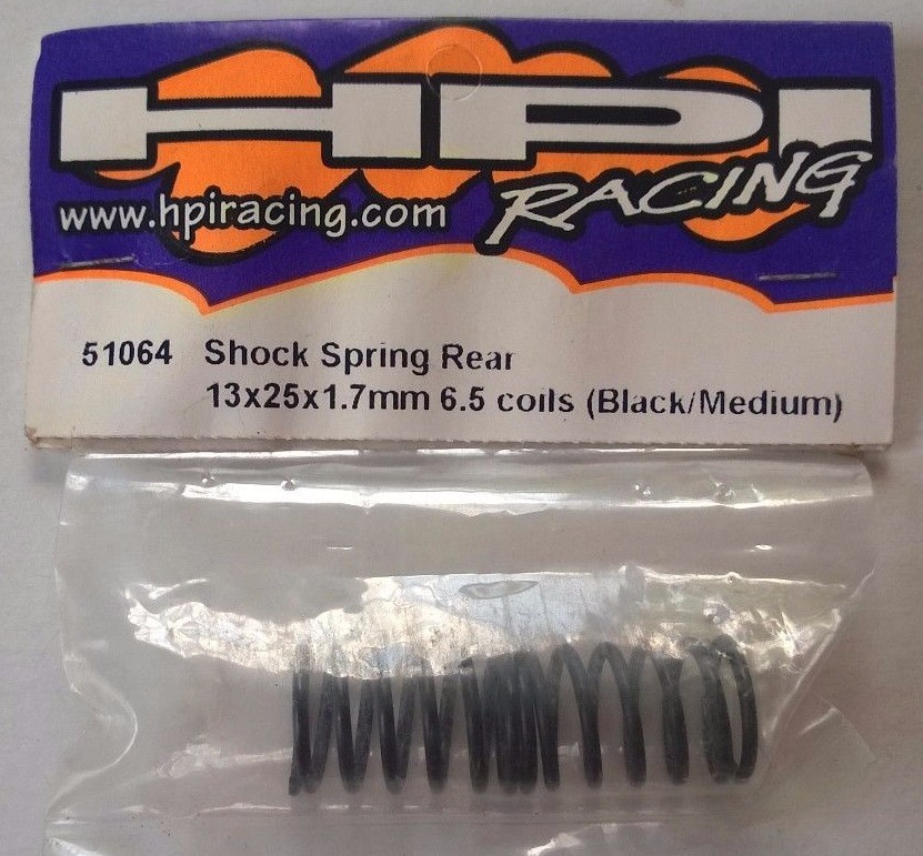 HPI Racing 51064 Shock Spring Rear 13x25x1.7mm 6.5 Coils (Black/Medium) RC Part