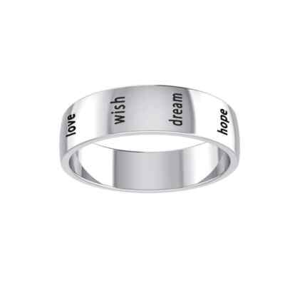 Erhebende Worte 925 Sterlingsilber Ring Fein Empowering Inspirativ Schmuck