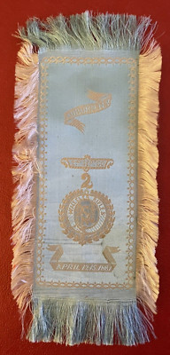 Vintage WHEELER RIFLES 2nd SEPT CO Auburn NY Silk Bookmark APRIL 12-15 1887