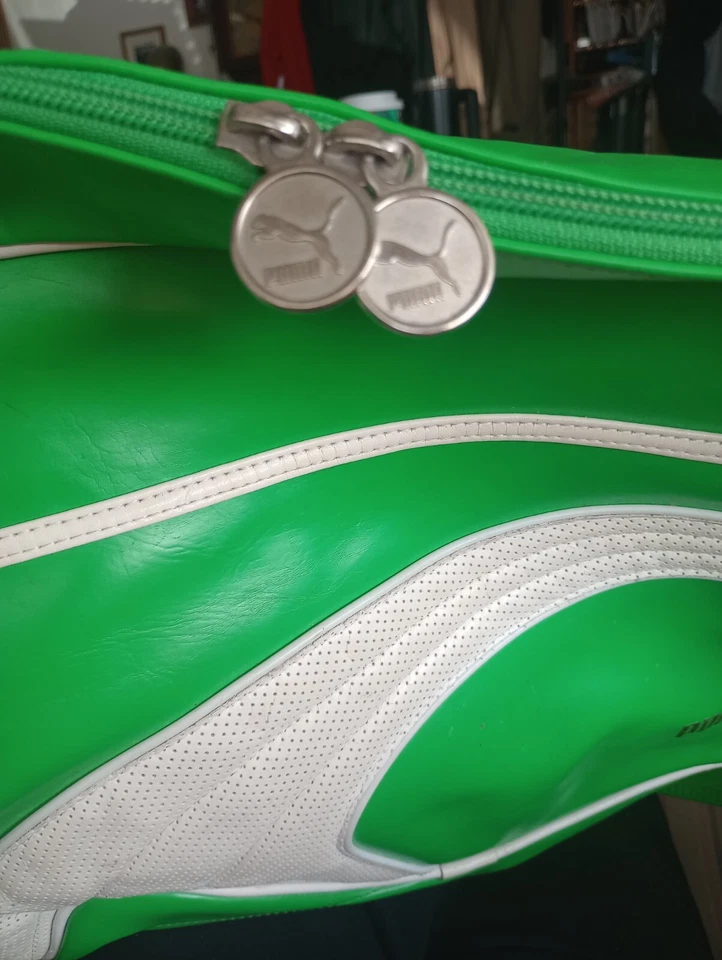 Bolso de Gimnasio Puma De Colección Bolsa de Zapatos de Fútbol Bolsa de Fútbol Verde Neón Logotipos ¡Raro! Foto 2 de 4