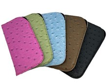 NEW Multicolored Ostrich Women's Soft Slip-In Eyeglasses Cases Qty 5