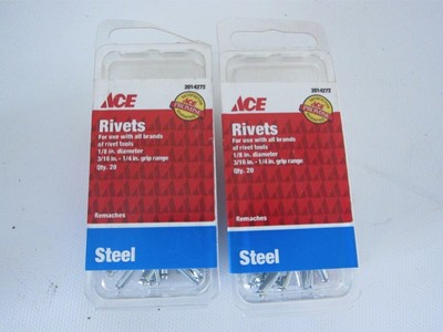 Lot Of 40 Ace Hardware Steel Rivets 3/16