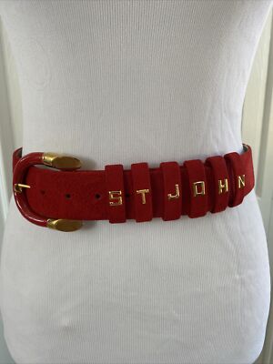 St John gold logo belt Vintage St John Triple-Strand Enamel Logo Chain Belt II – Recess main image 4