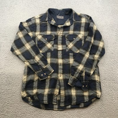 David Taylor Flannel Shirt Adult Medium Blue Acrylic Plaid Long Sleeve  52966 | eBay