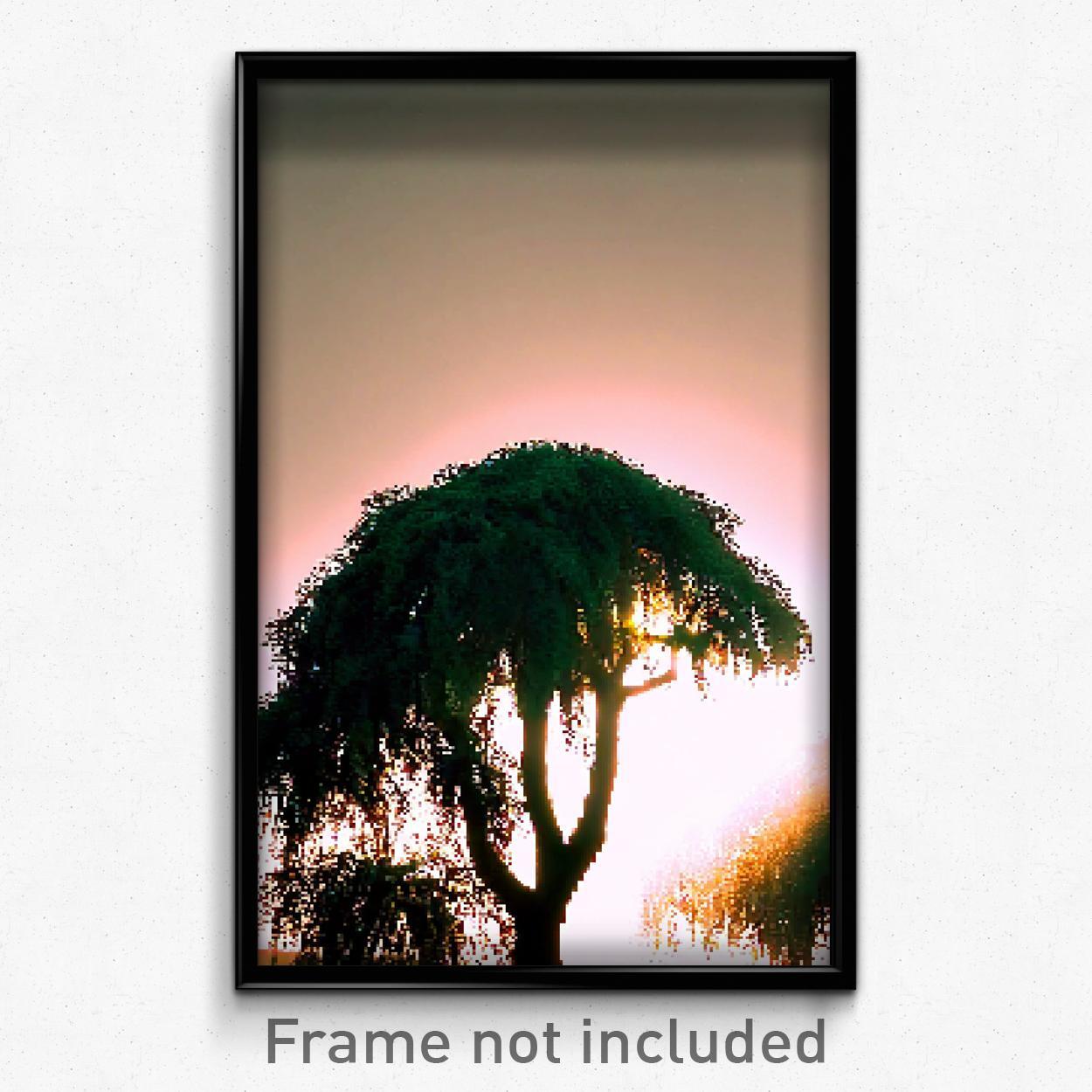 8 Bit Psychedelic Bush Pixel Art Poster - Trippy Video Game Print