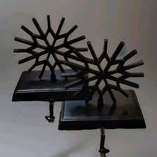 Christmas Decor Oil Rubbed Bronze Snowflakes Stocking Holders