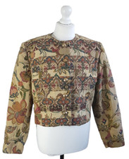 Jenny Edwards Moss Vintage Tapestry Jacket Floral Jacquard Crop Patchwork 14