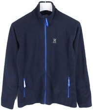 HAGLOFS Sweatshirt Women's MEDIUM Full Zip Navy Soft Fleece Logo Pockets