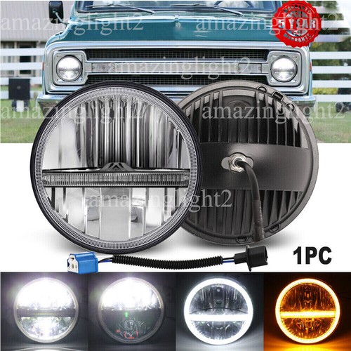 Phare à LED De Moto De 7 Pouces, Lumière Ronde De Halo De Phare De LED