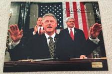 PRESIDENT BILL CLINTON SIGNED AUTOGRAPHED 8X10 PHOTOGRAPH AUTO PHOTO RARE w/ COA