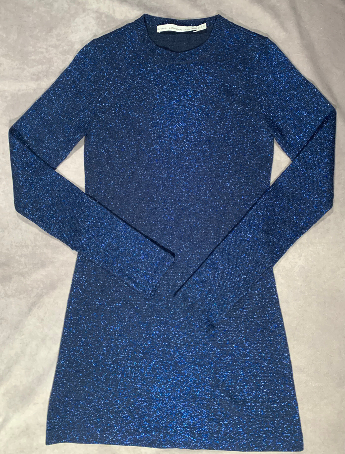 & Other Stories Blue Metallic Glitter Knit Wool Jumpe… Gem
