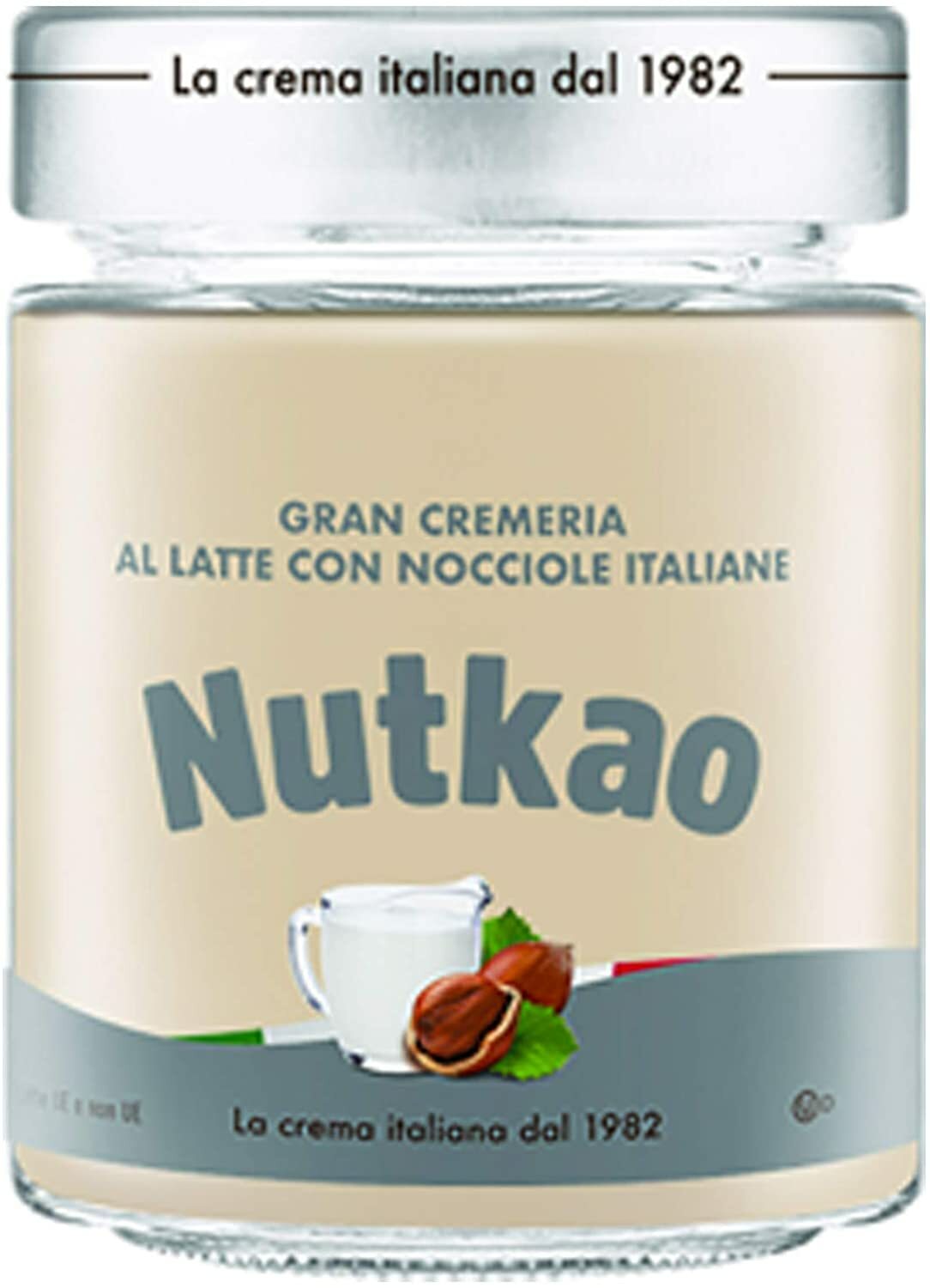 NUTKAO CREMA LATTE E NOCCIOLE DA SPALMARE 350GR CIOCCOLATO NUTELLA BIANCA CACAO