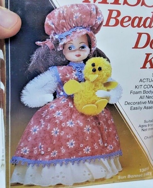 Walco SUN SUZY w/Toy Li'l Missy Beaded Doll Vtg Ornament Kit