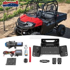 UTV 4500lb 12V Electric Winch Mount Kit For HONDA PIONEER 700/700-4 2014-2025