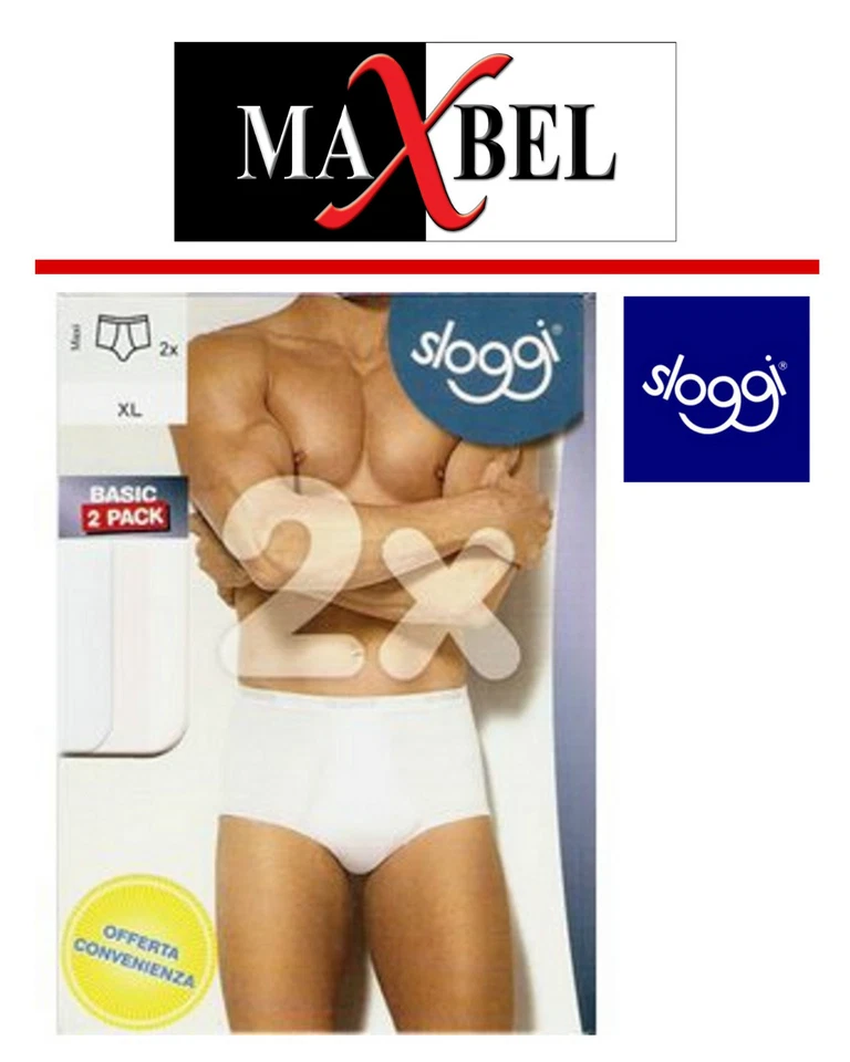 SUPER OFFERTA 2 SLIP SLOGGI UOMO MAXI BIANCO