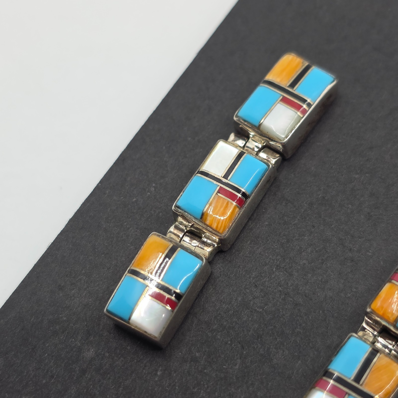 Native American Sterling Silver Assorted Stone In… - image 3