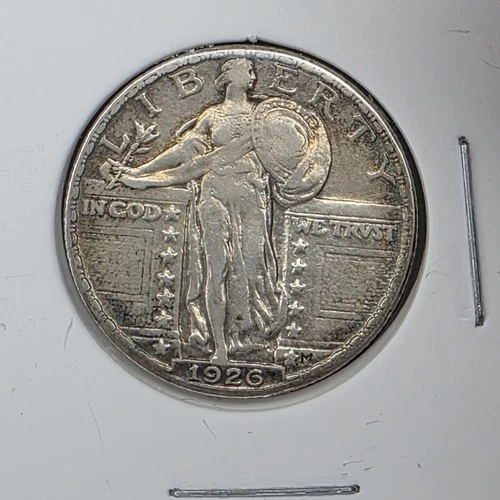 1926 Standing Liberty Quarter 25C Silver Type 2 Nice Detail! Raw in 2x2 good